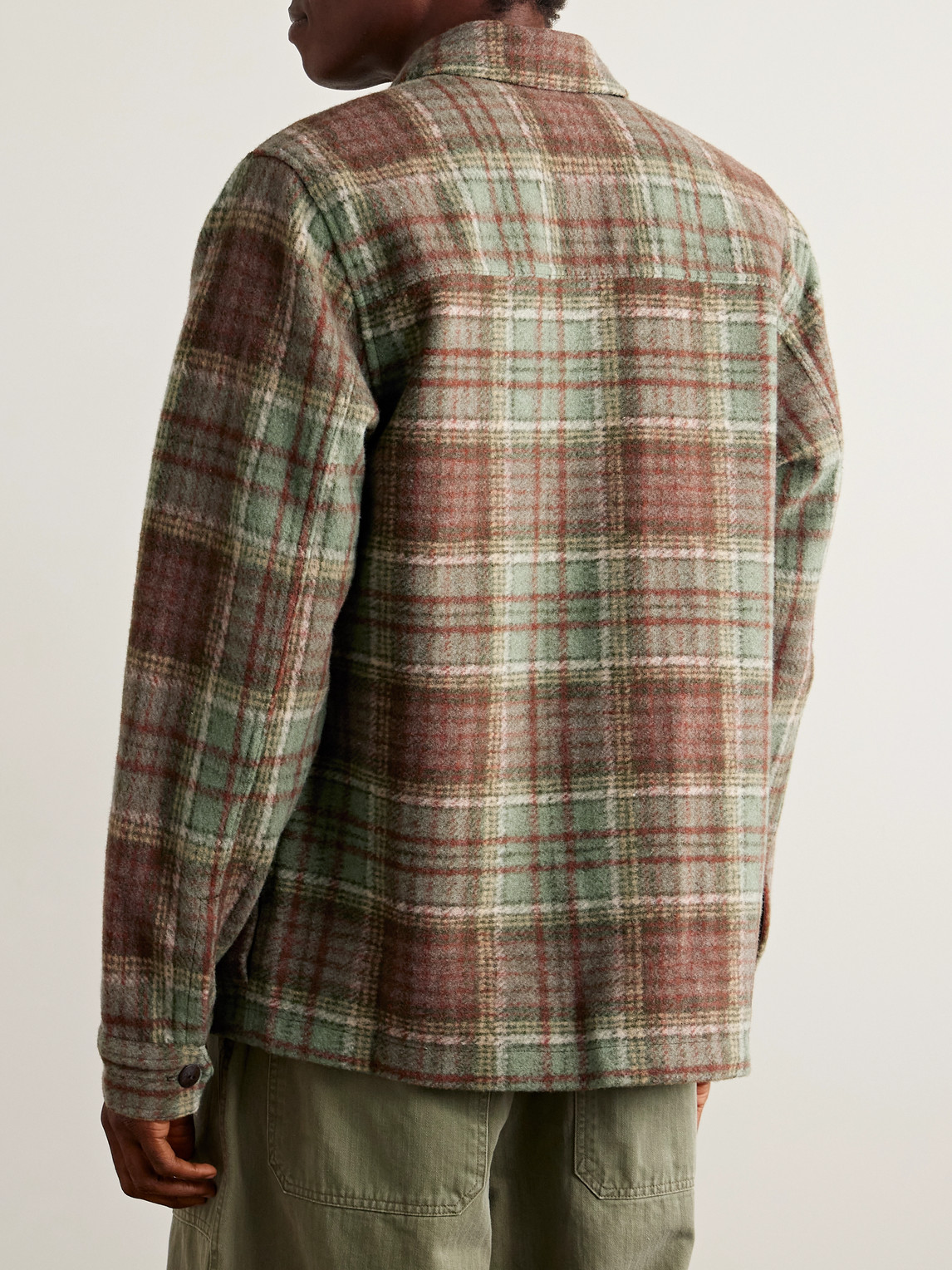 Rrl Percy Checked Wool-blend Felt Shirt In Multi