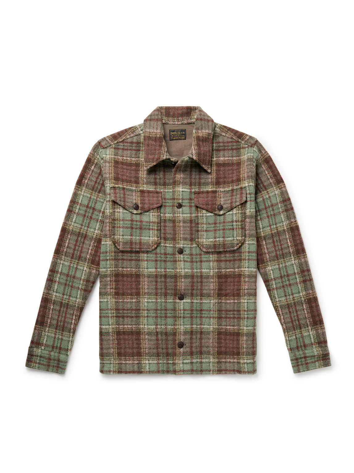 Rrl Percy Checked Wool-blend Felt Shirt In Multi