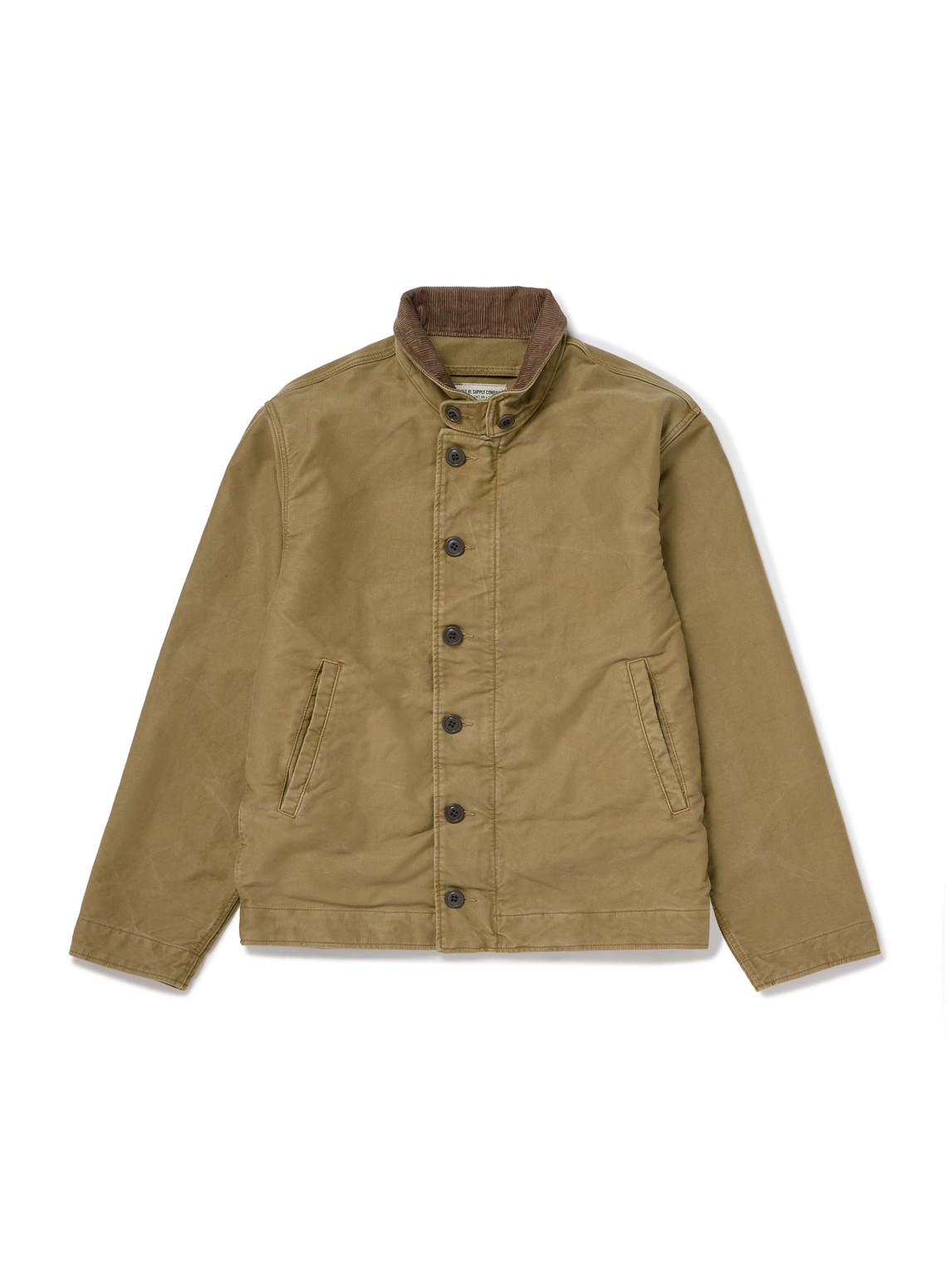 Rrl Corduroy-trimmed Cotton Jacket In Green