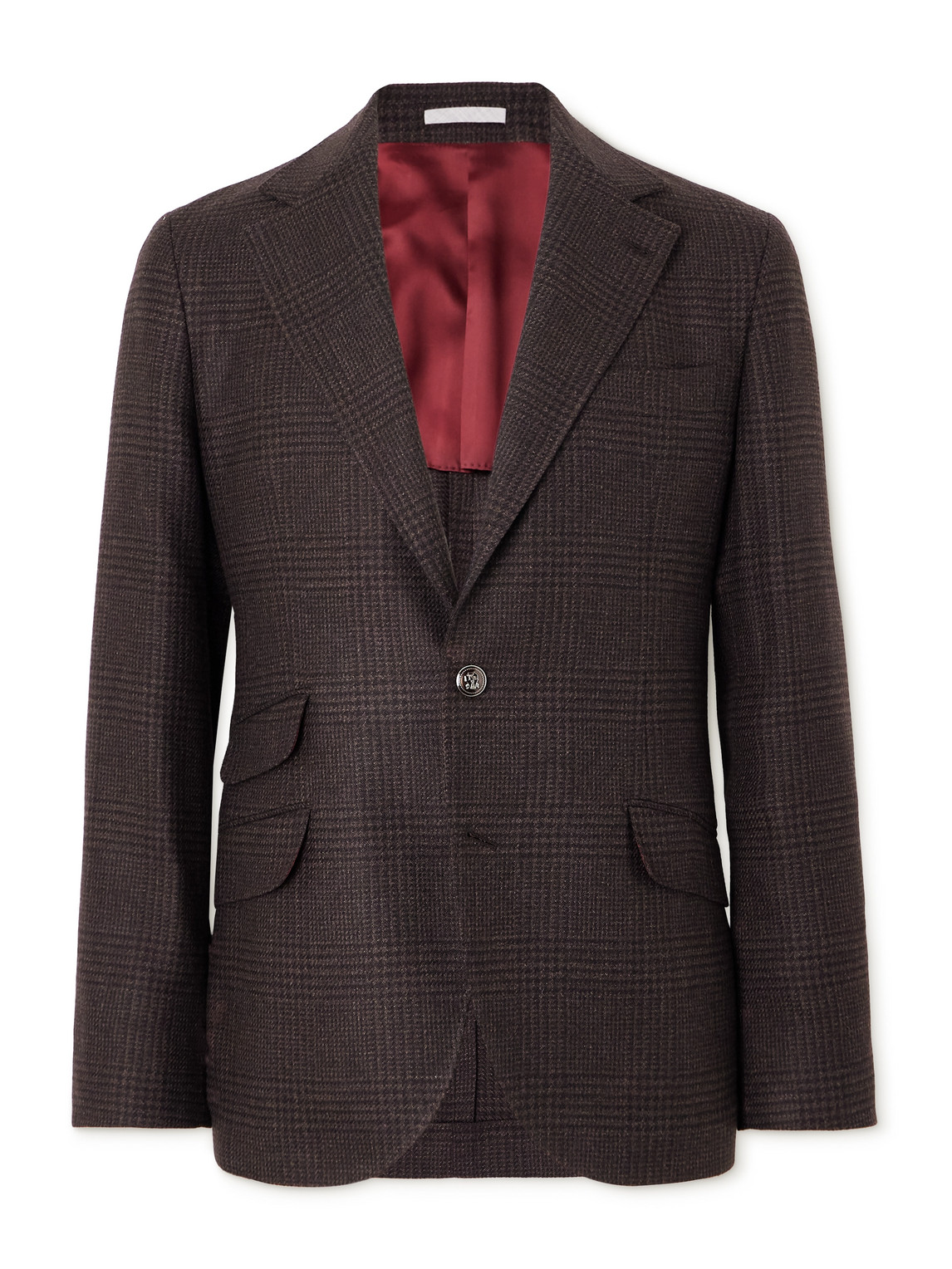 Prince of Wales Checked Cashmere, Wool and Silk-Blend Suit Jacket