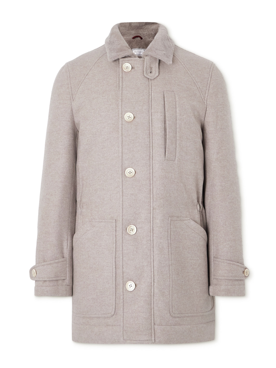 Shearling-Lined Cashmere Coat