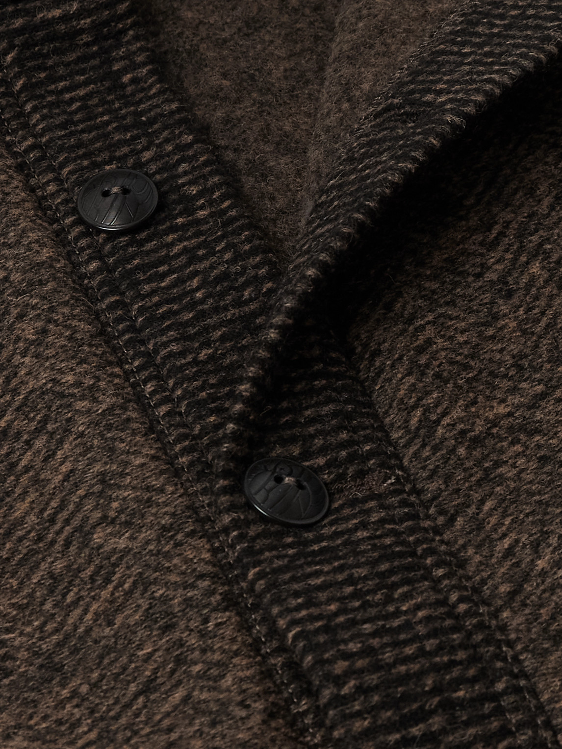 Rrl Angus Herringbone Cardigan In Brown