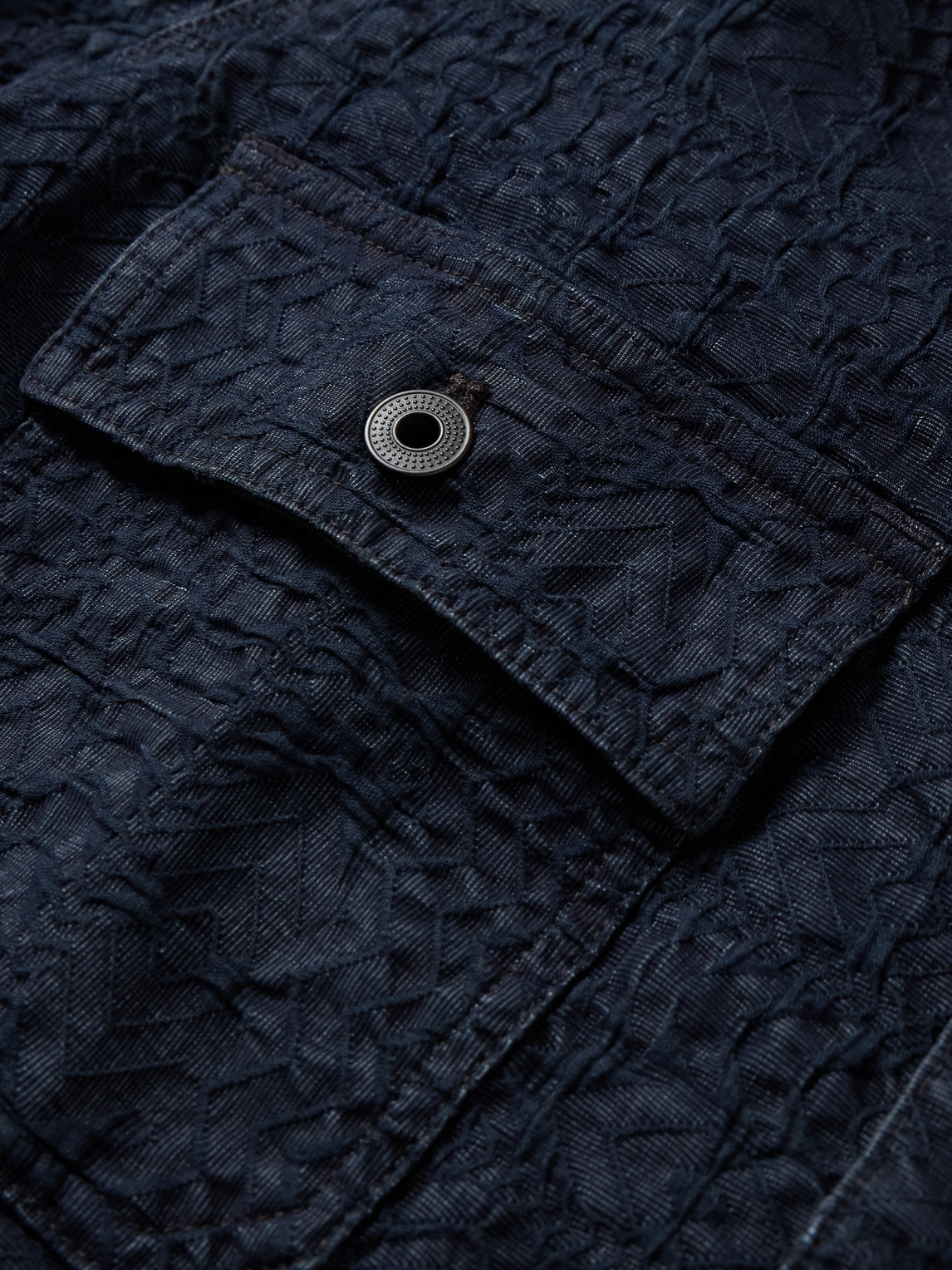 Rrl Deck Shawl-collar Cotton-blend Jacquard Overshirt In Blue