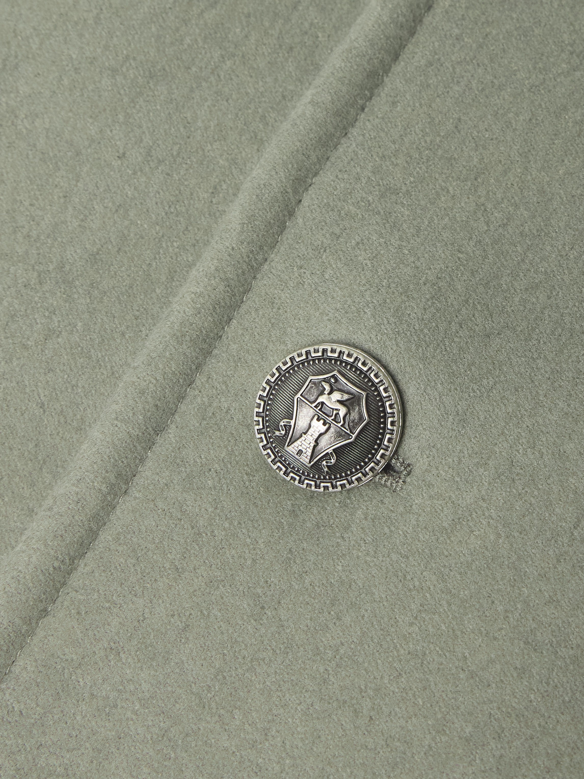 Brunello Cucinelli Double-breasted Brushed-wool Peacoat In Green