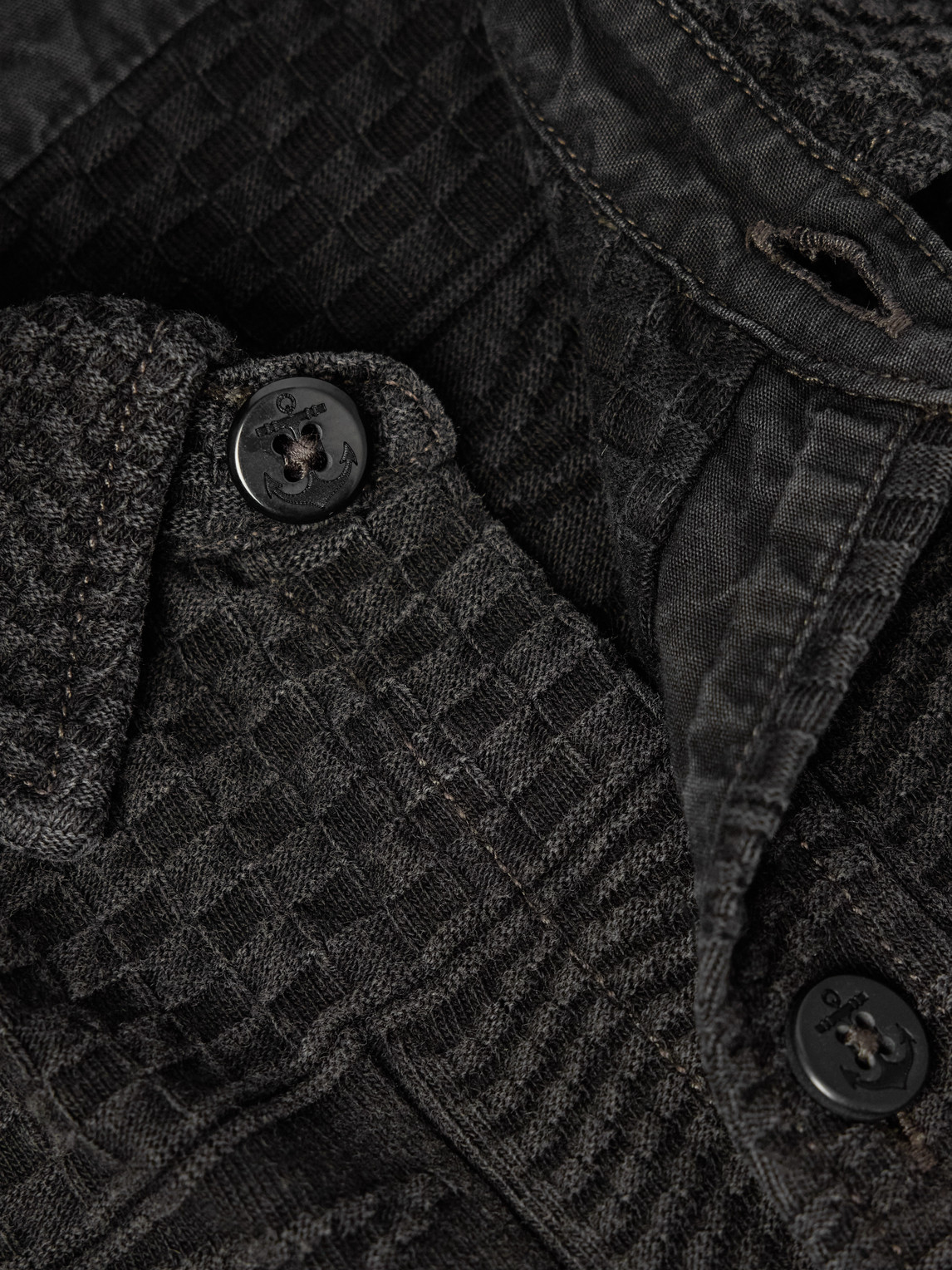 Rrl Julius Cotton-jacquard Shirt In Black