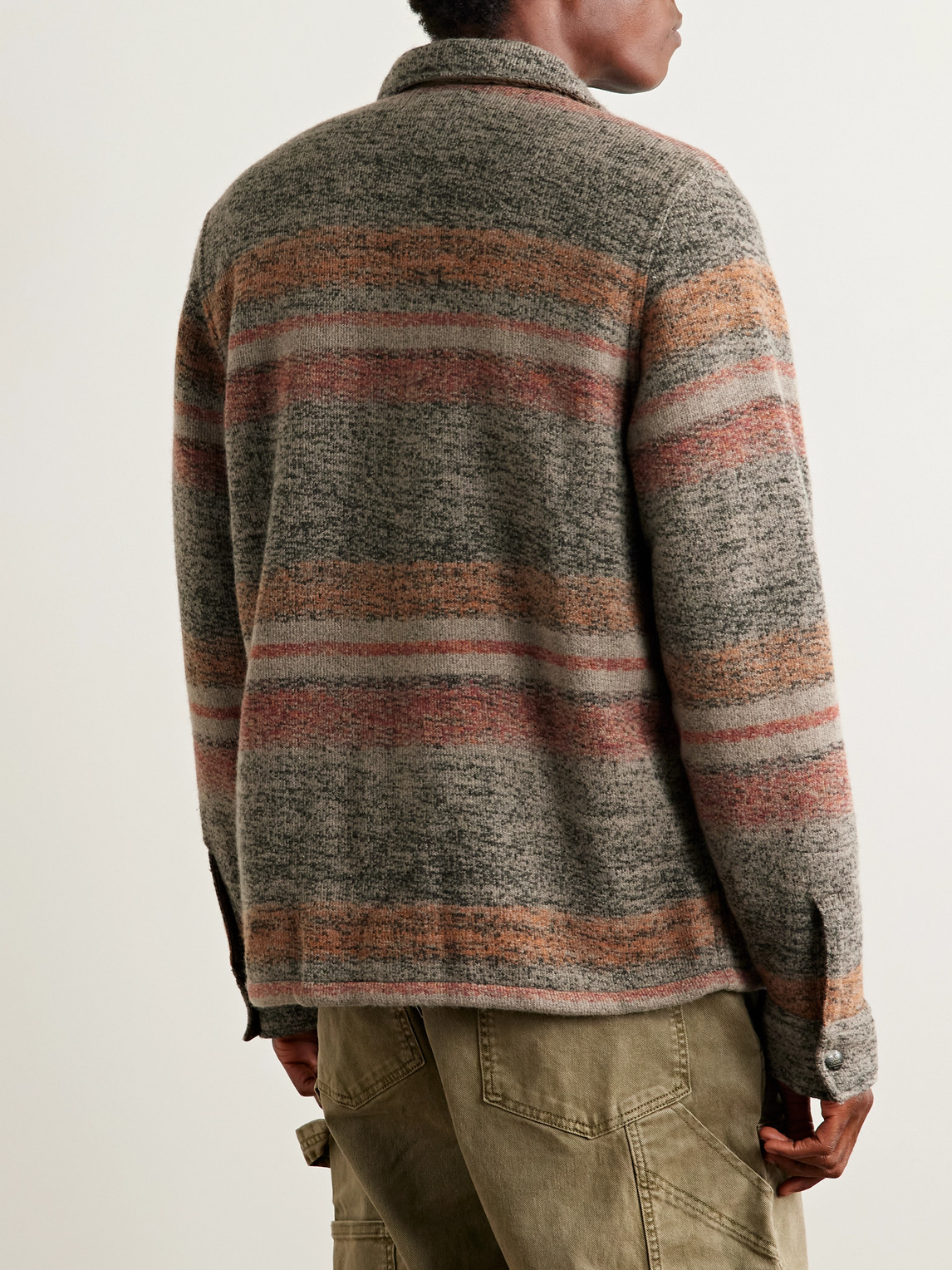 Rrl Wallace Wool-blend Jacquard Overshirt In Red