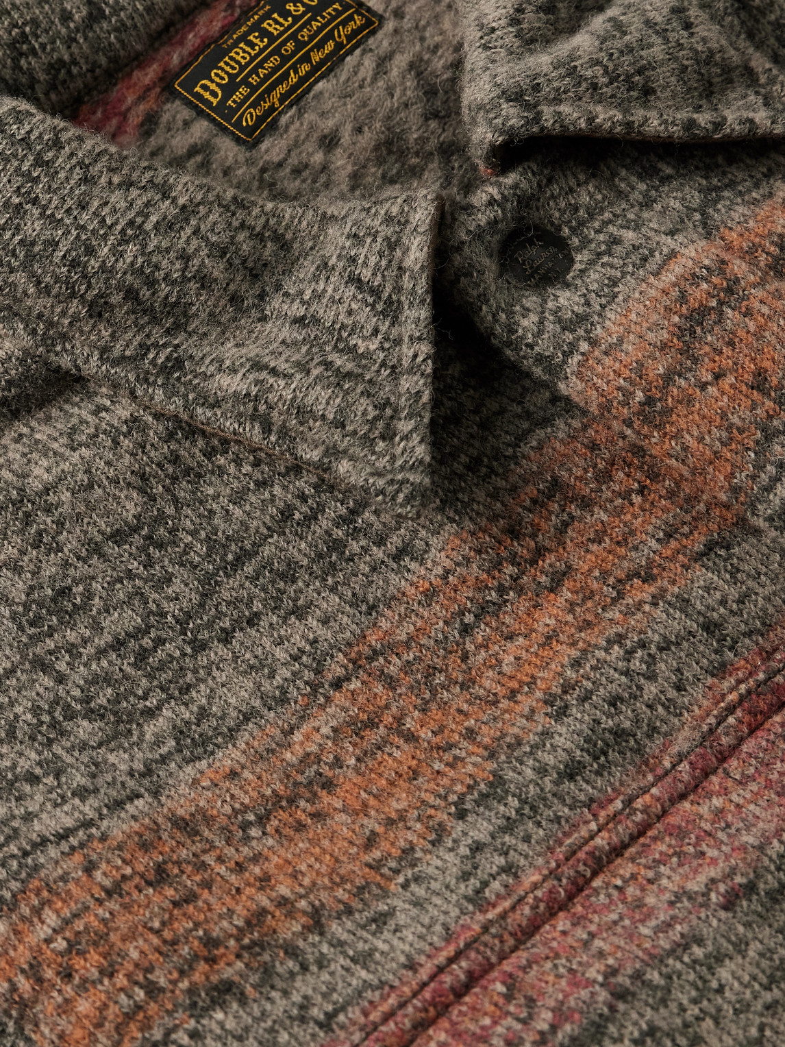 Rrl Wallace Wool-blend Jacquard Overshirt In Red