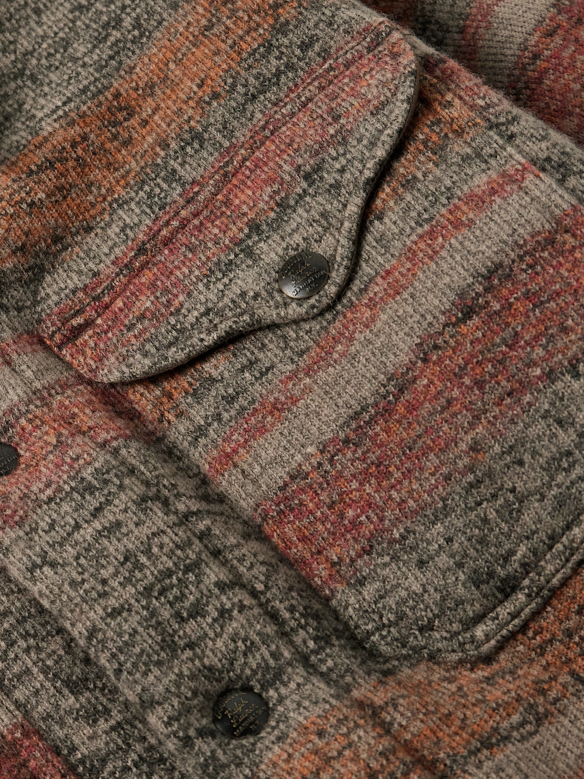 Rrl Wallace Wool-blend Jacquard Overshirt In Red