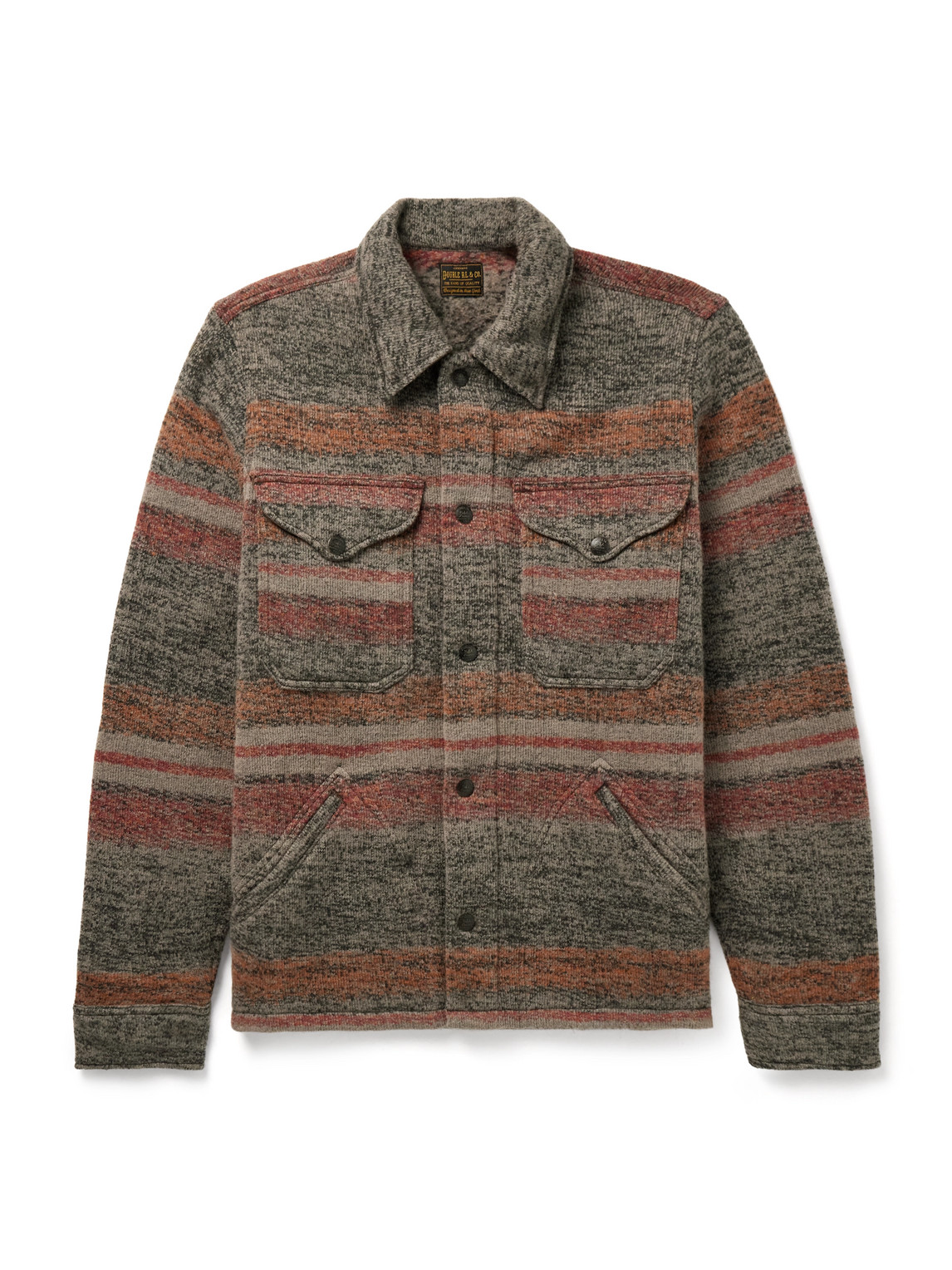 Rrl Wallace Wool-blend Jacquard Overshirt In Red