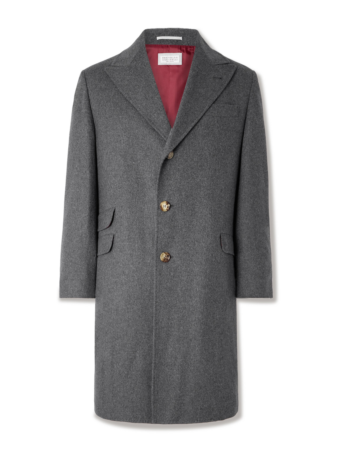 Brunello Cucinelli Wool And Cashmere-blend Overcoat In Gray