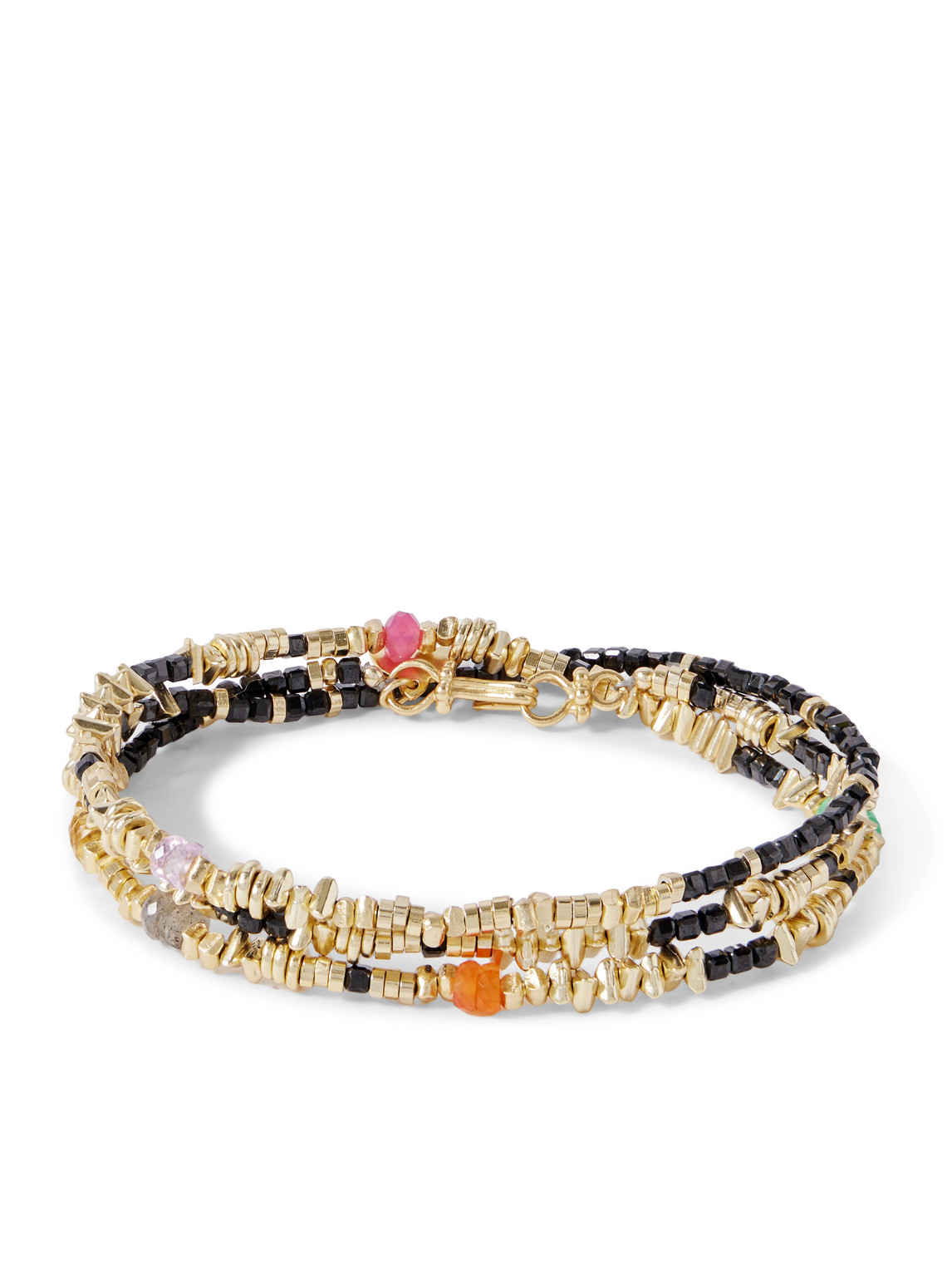 Peyote Bird Como 14-karat Gold-plated Multi-stone Beaded Bracelet