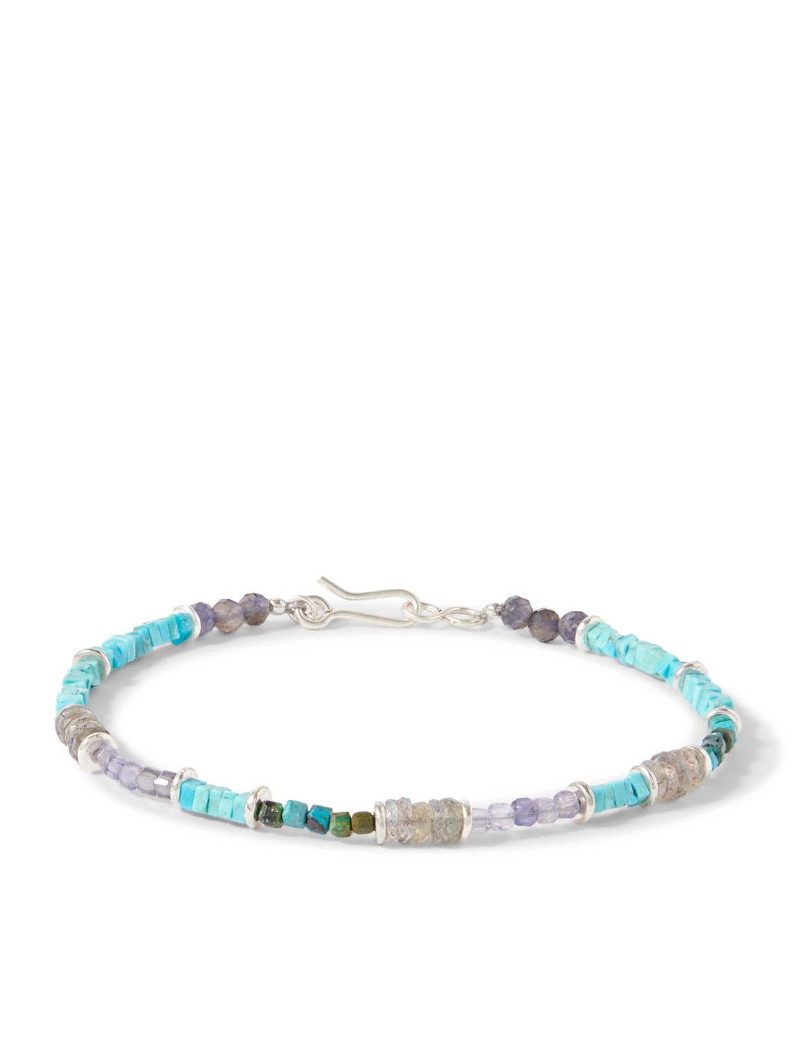 Peyote Bird Pacific Sterling Silver Multi-stone Beaded Bracelet In Blue