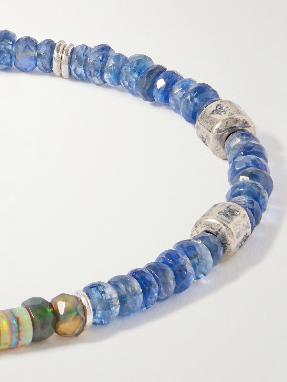 Peyote Bird Halfdays Silver Multi-stone Beaded Bracelet In Blue