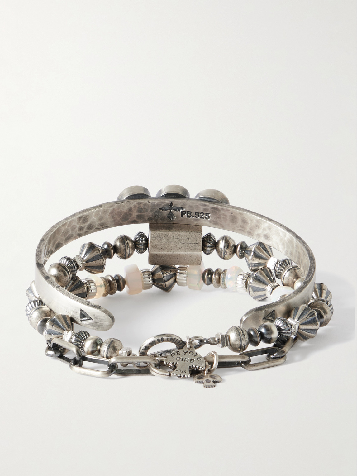 Peyote Bird Set Of Three Silver Bracelets