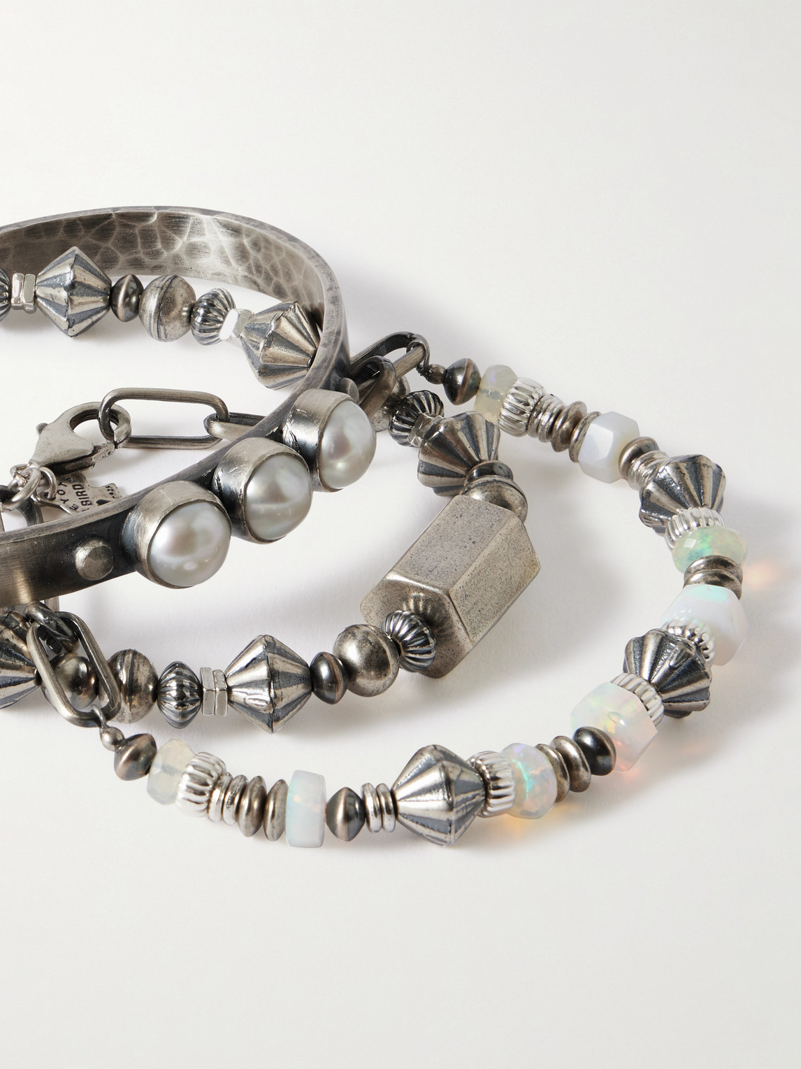 Peyote Bird Set Of Three Silver Bracelets