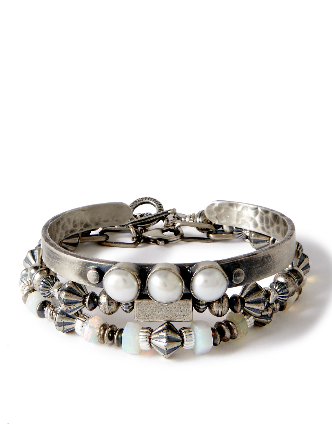 Peyote Bird Set Of Three Silver Bracelets