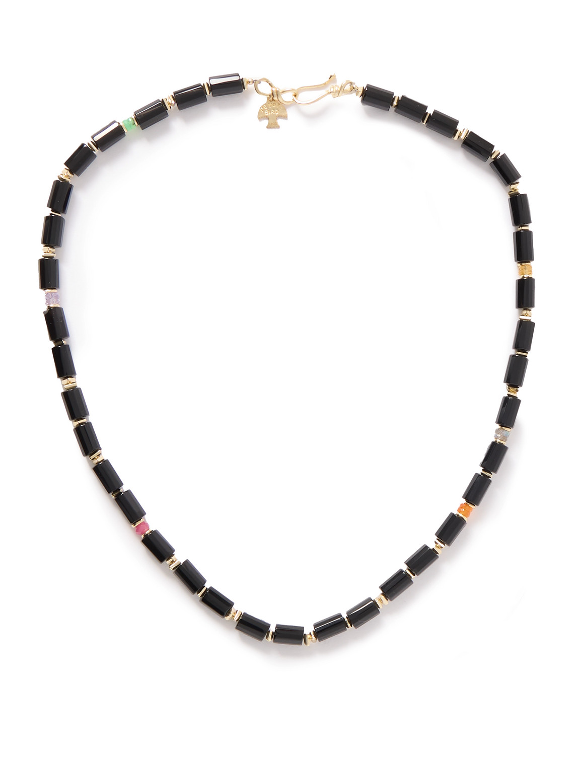 Peyote Bird Utica 14-karat Gold-plated Multi-stone Beaded Necklace In Black