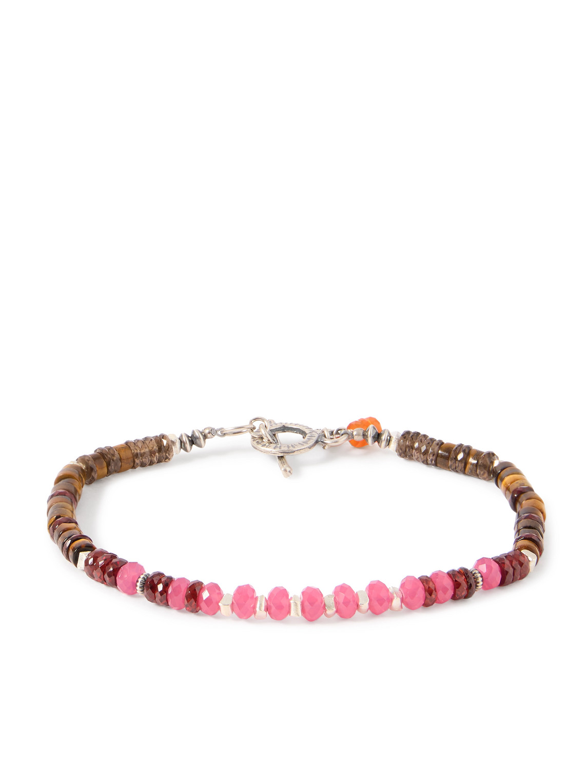 Peyote Bird Vero Sterling Silver Multi-stone Beaded Bracelet In Pink
