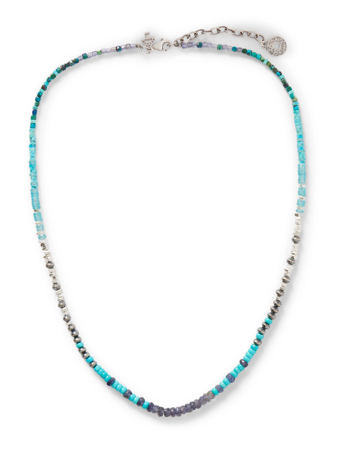 Peyote Bird Fuente Silver Multi-stone Beaded Necklace In Blue