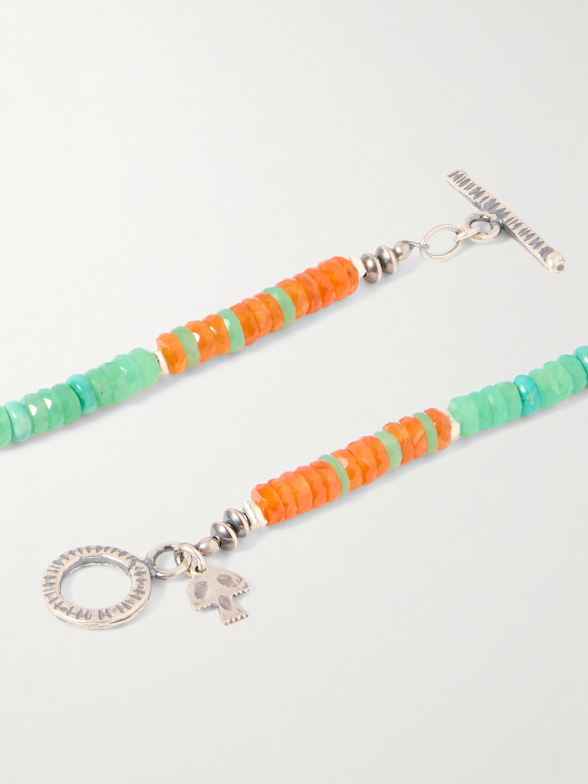 Peyote Bird Poppy Sterling Silver Multi-stone Beaded Bracelet In Pink