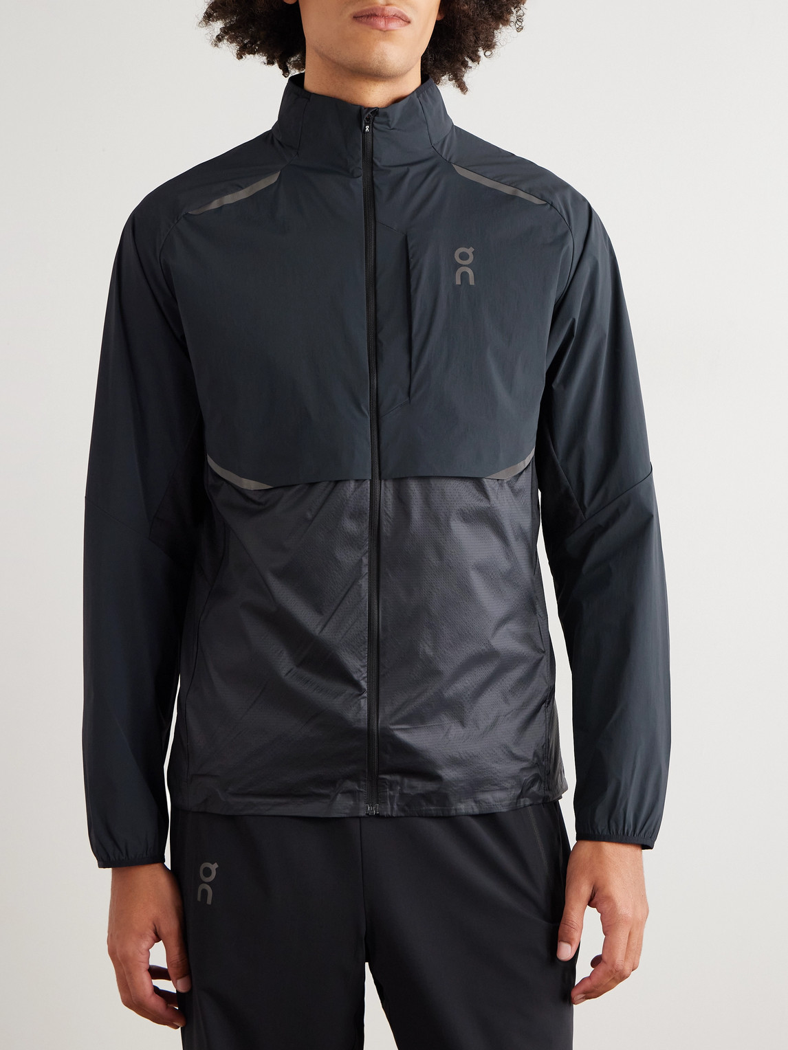 On Weather Slim-fit Logo-print Recycled-shell And Micro-ripstop Jacket In Blue