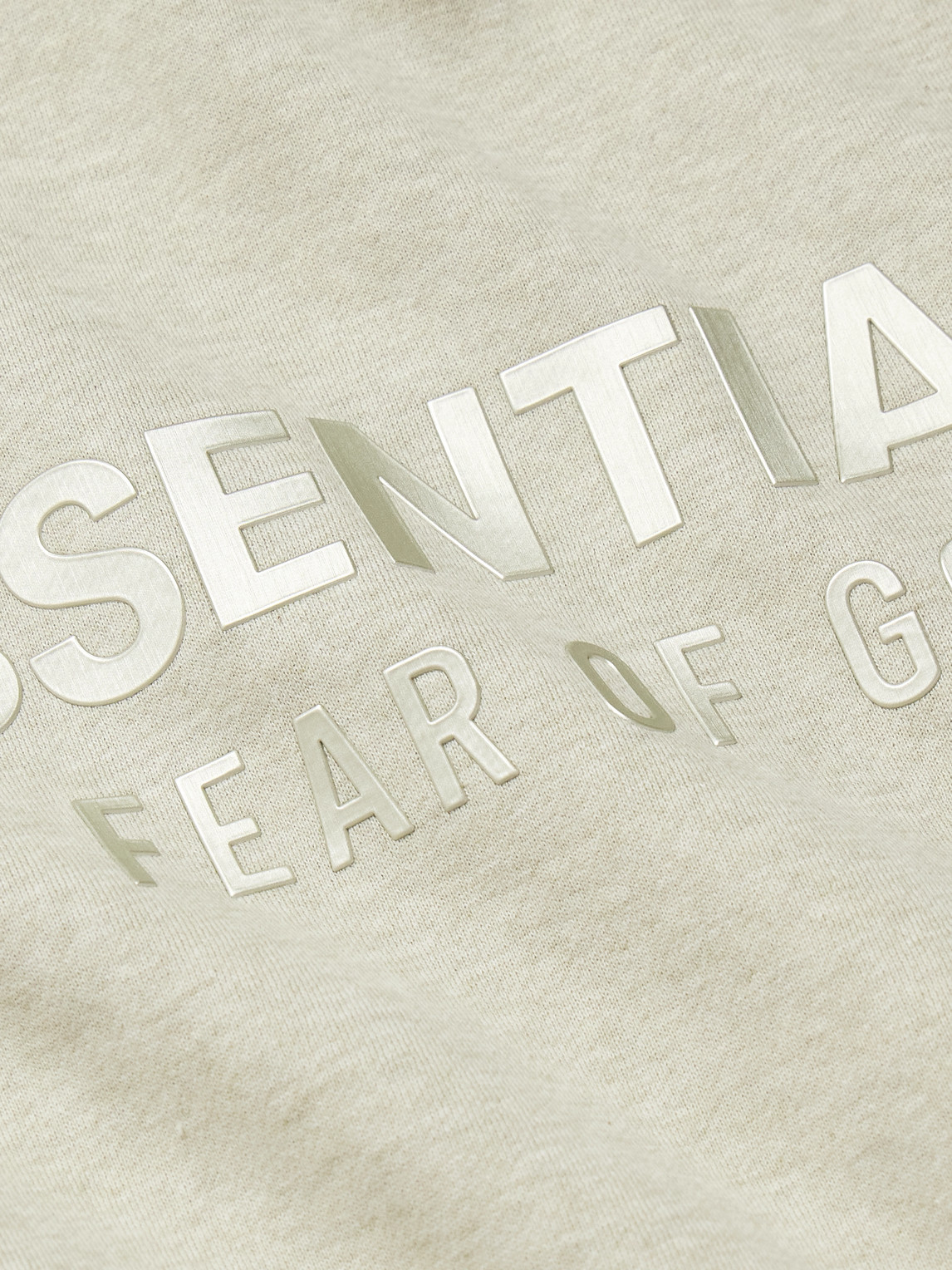 Essentials Beige Classic Fit Fleece Hoodie In Gray
