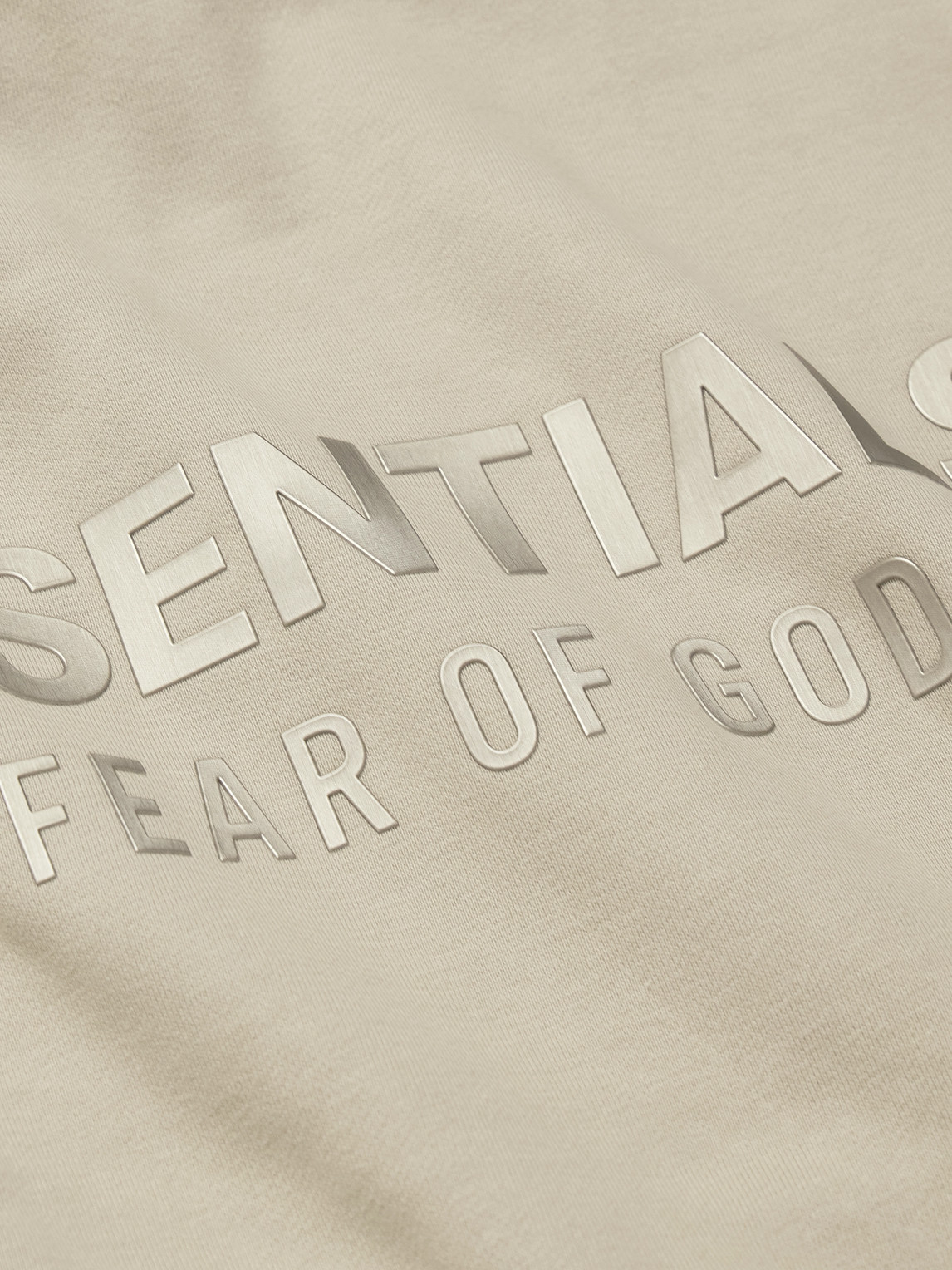 Essentials Mens Abbey Stone Classic Fleece Logo-embellished Cotton-blend Hoody Xs In Neutral