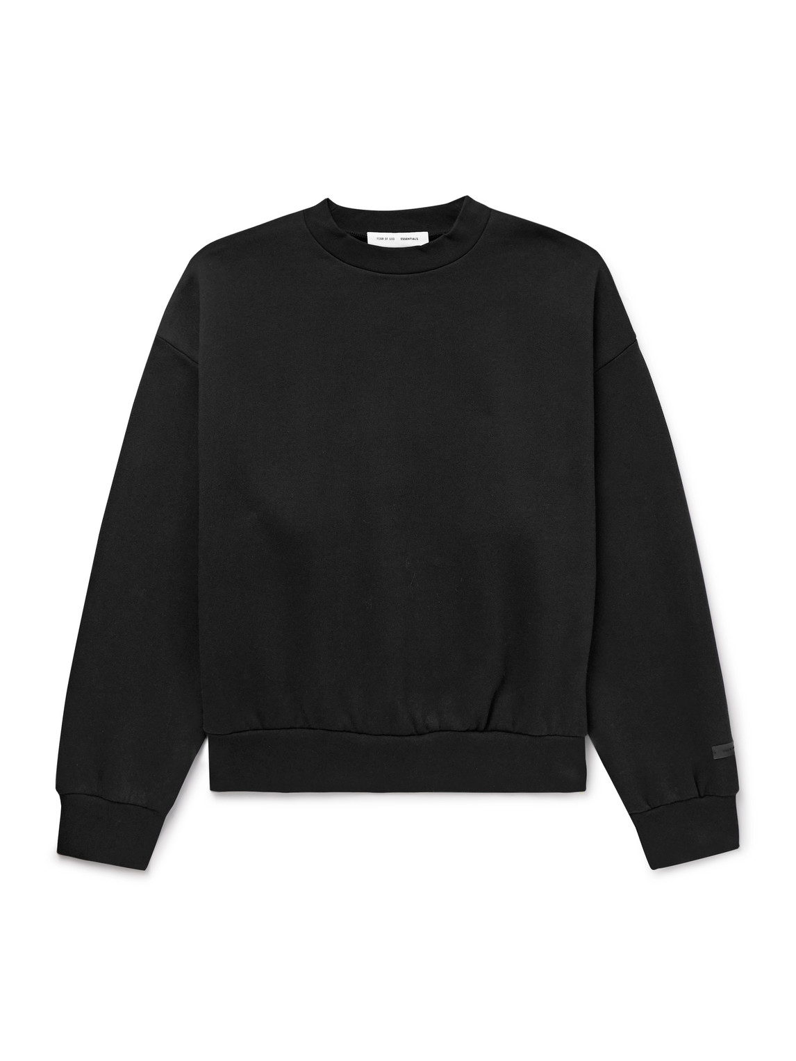 Essentials Logo-appliquéd Cotton-blend Jersey Sweatshirt In Black
