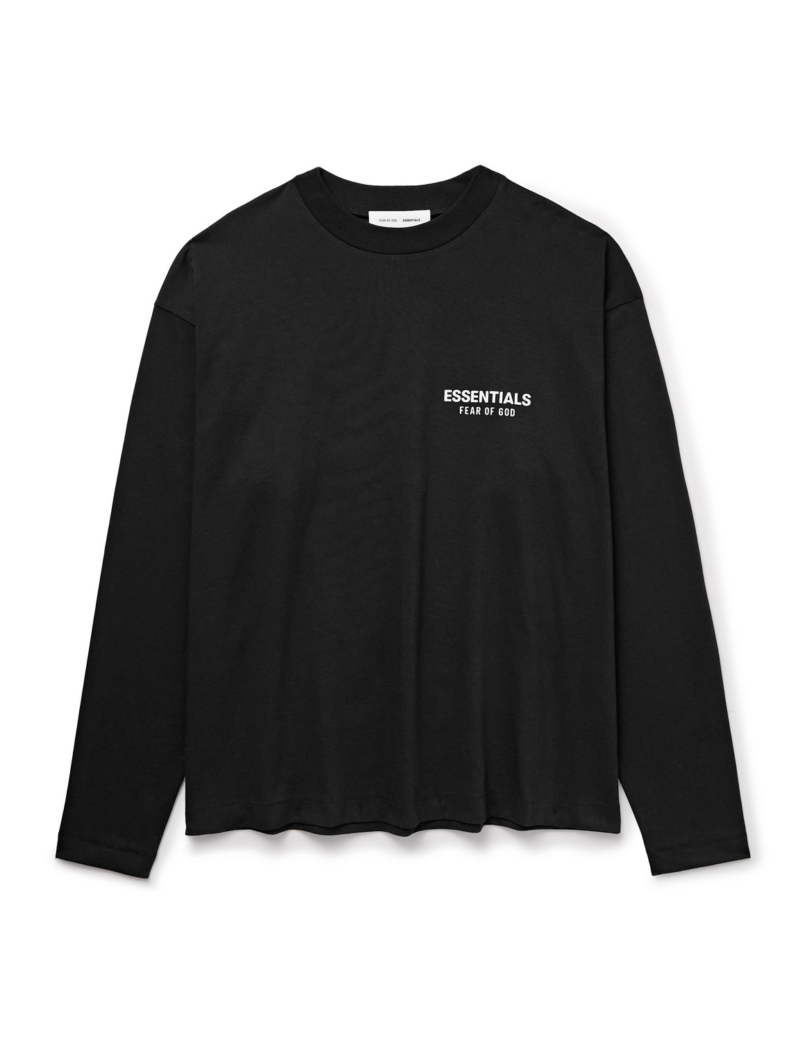 Essentials Logo-appliquéd Cotton-jersey T-shirt In Black