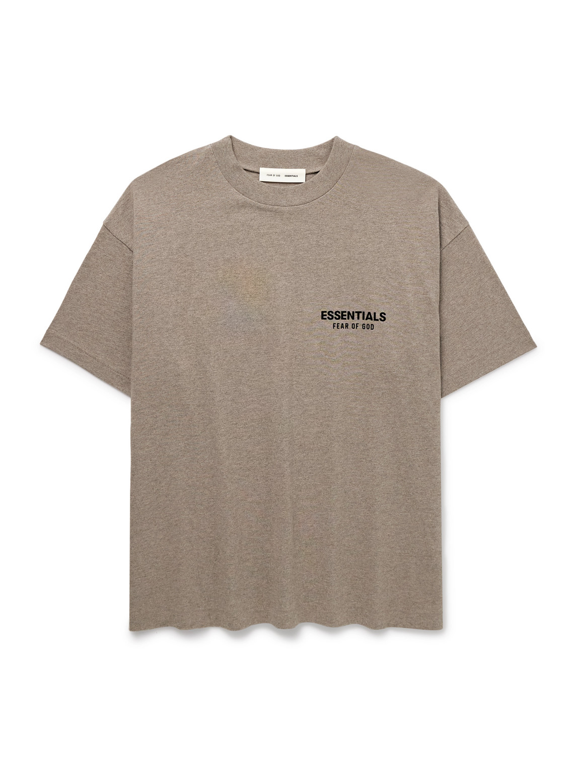 Essentials Logo-appliquéd Cotton-jersey T-shirt In Brown