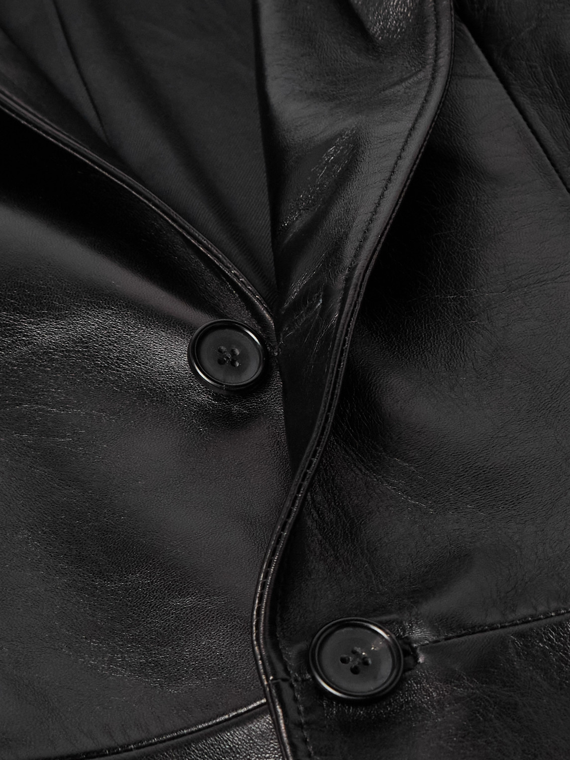 Alexander Mcqueen Leather Blazer In Black