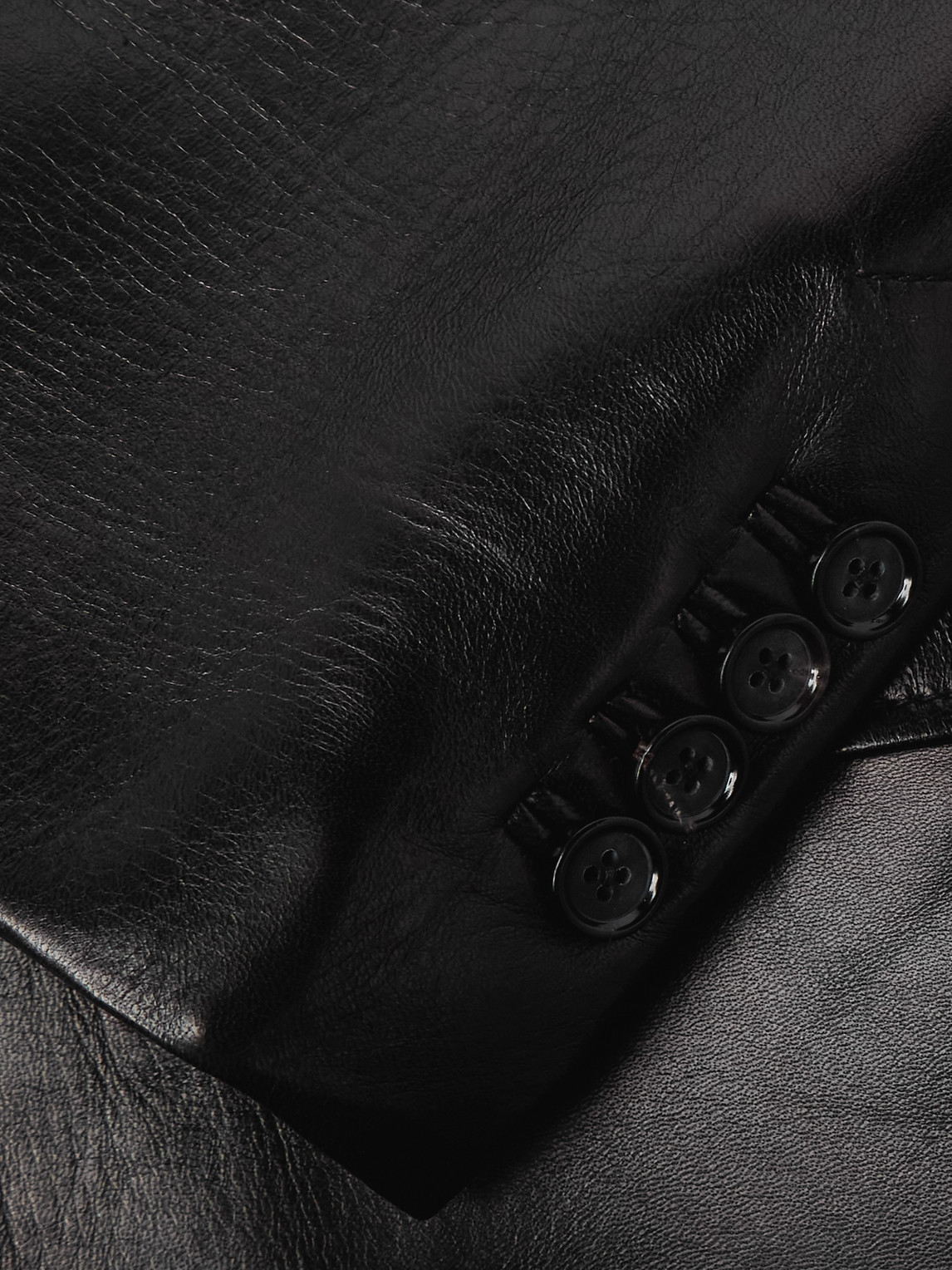 Alexander Mcqueen Leather Blazer In Black