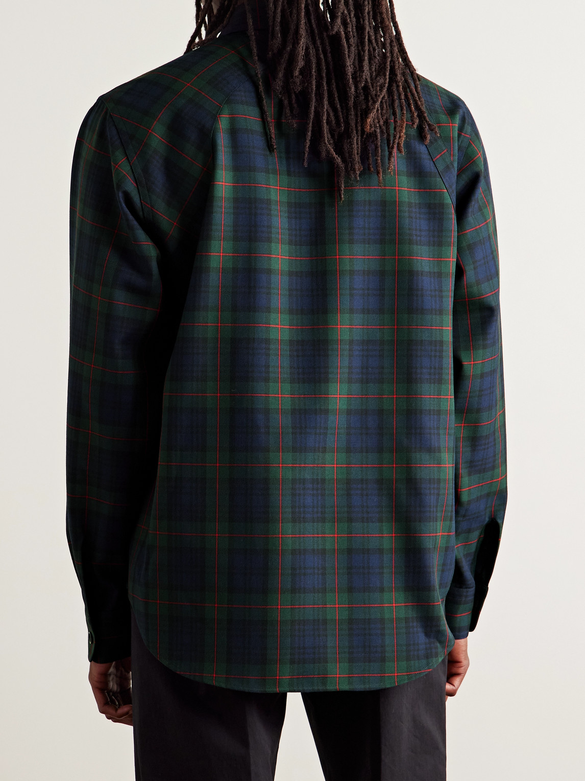 Alexander Mcqueen Harness-detailed Checked Twill Shirt In Black