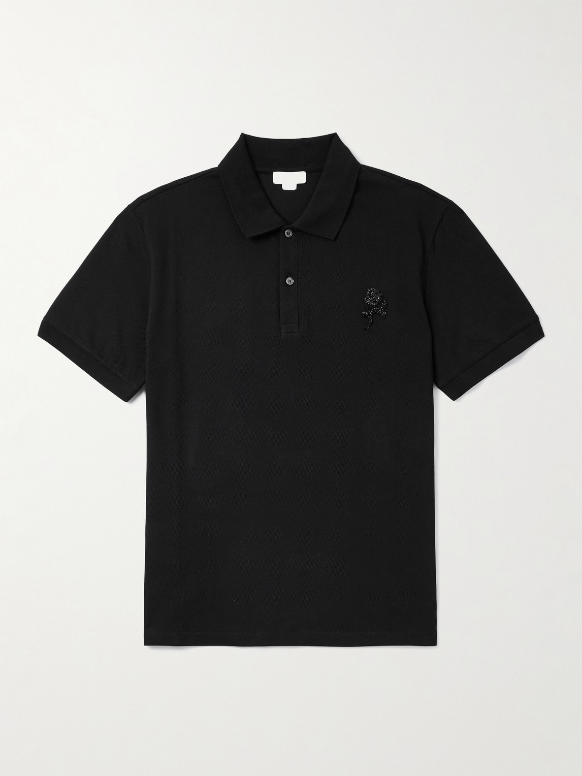 McQueen Embellished Cotton-Piqué Polo hirt - Men