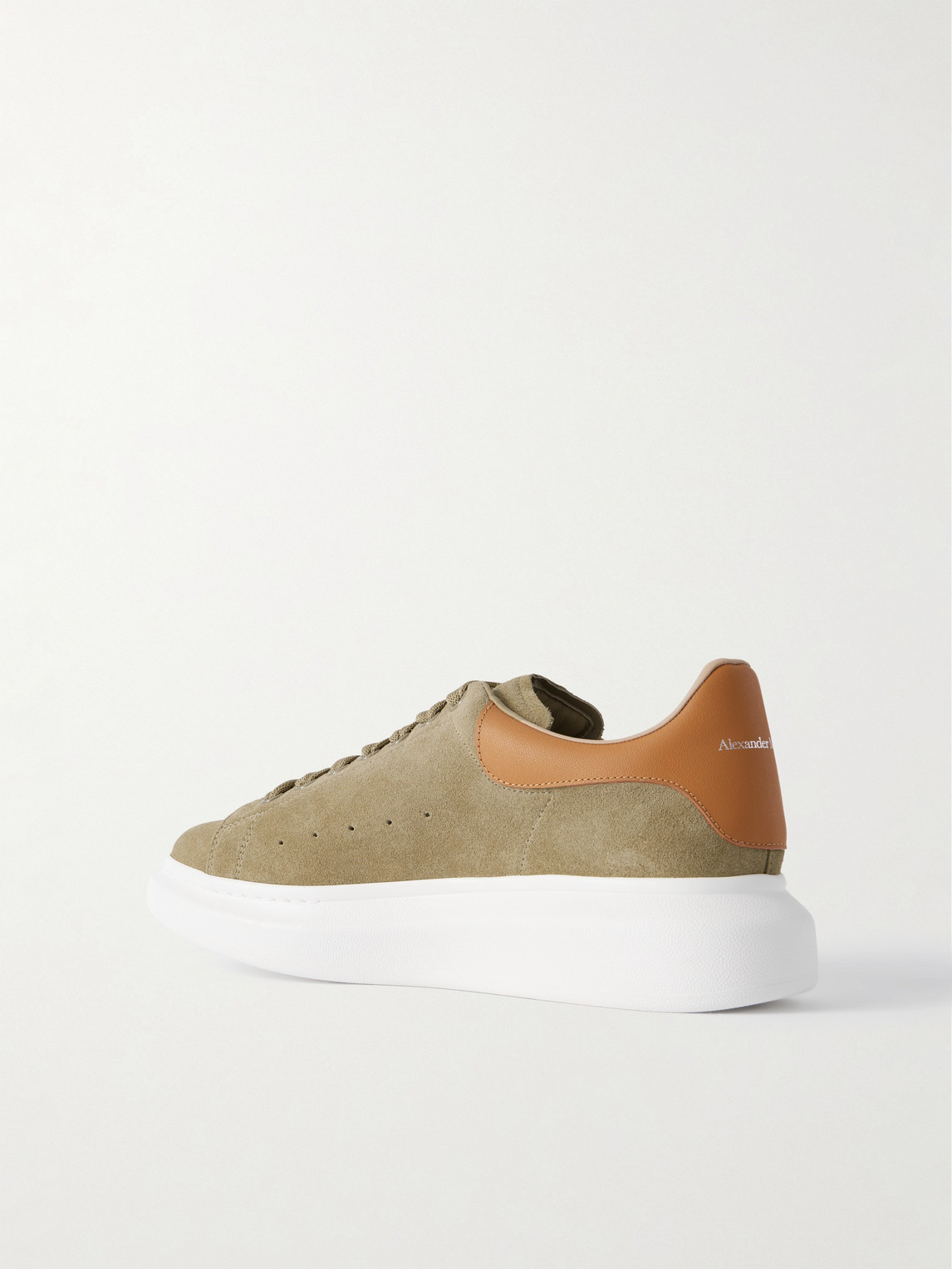 Alexander Mcqueen Beige Suede Sneakers With Oversized Rubber Sole