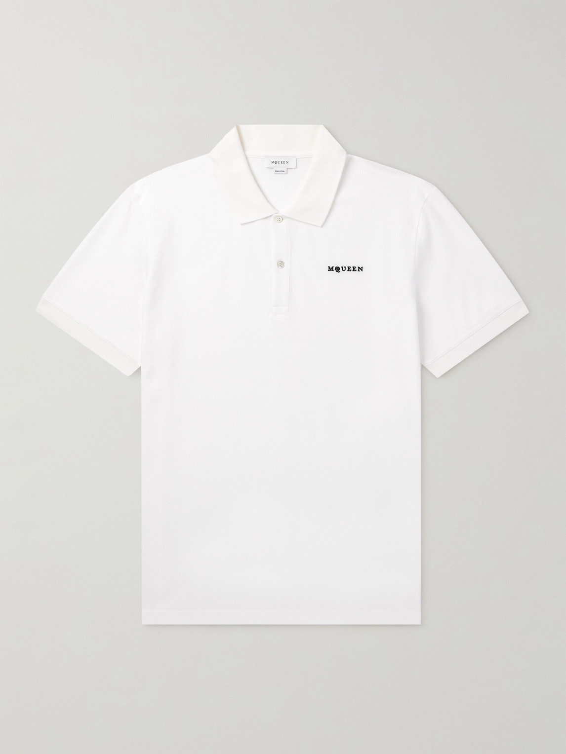 McQueen Logo-Embroidered Cotton-Piqué Polo hirt - Men