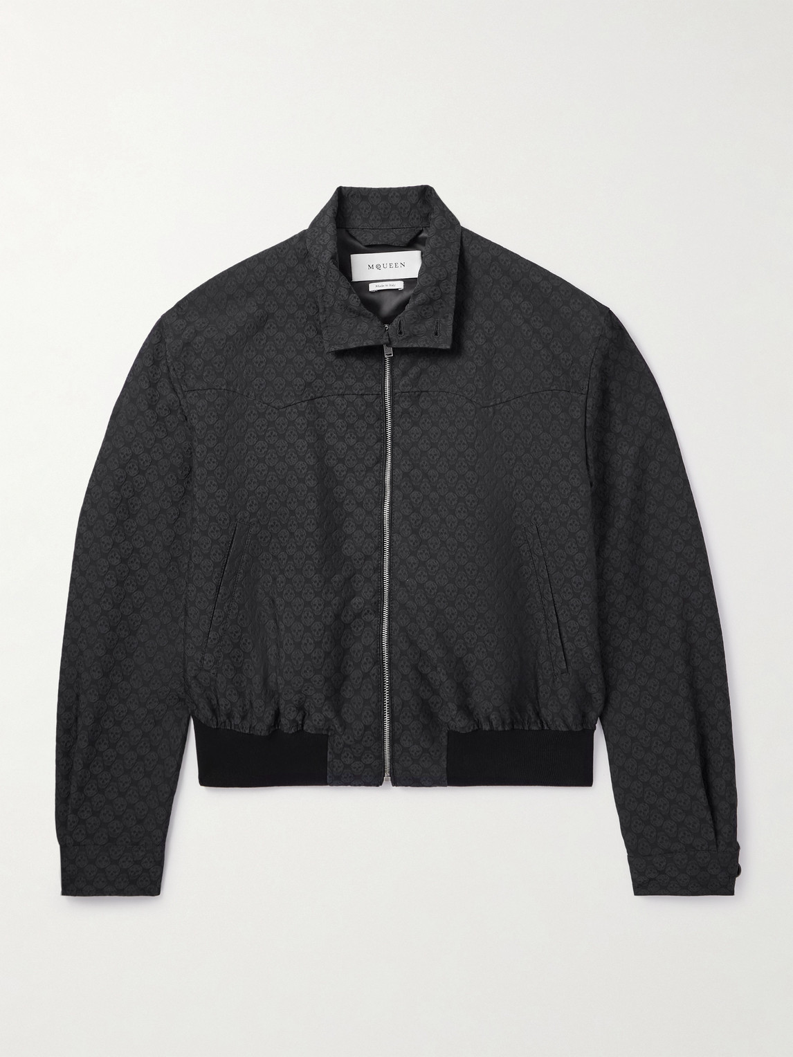 McQueen Cropped Printed Twill Harrington Jacket - Men