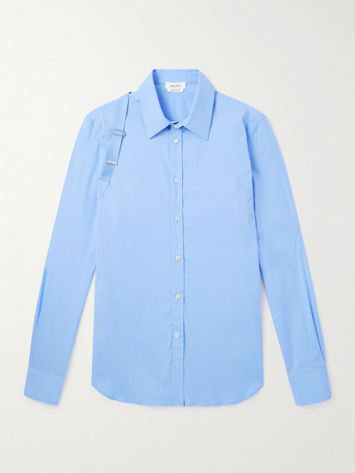 McQueen Slim-Fit Harness-Detailed Stretch-Cotton Shirt UK/US 15