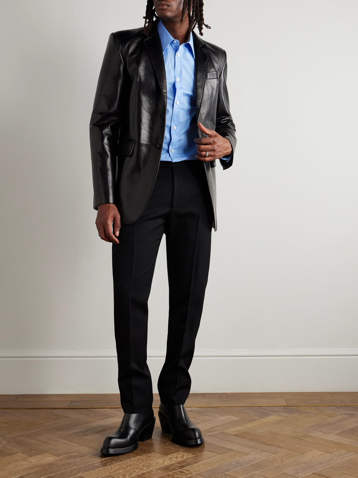 Alexander Mcqueen Slim-fit Harness-detailed Stretch-cotton Shirt