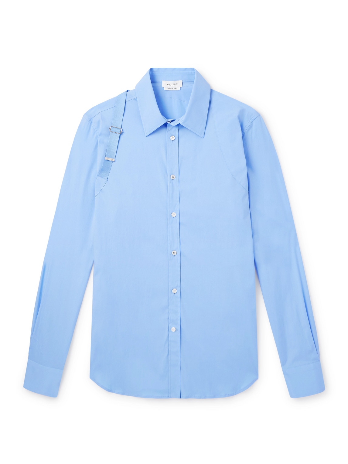 Alexander Mcqueen Slim-fit Harness-detailed Stretch-cotton Shirt