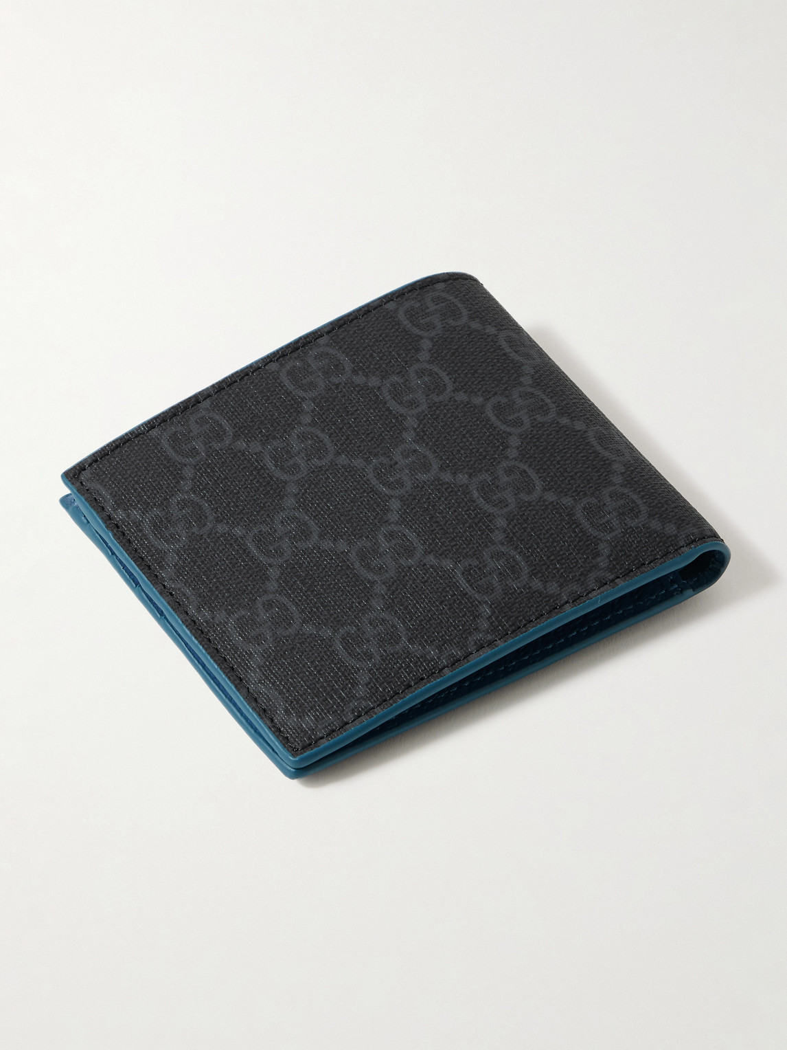 GG Supreme Monogrammed Coated-Canvas and Full-Grain Leather Billfold Wallet — 2