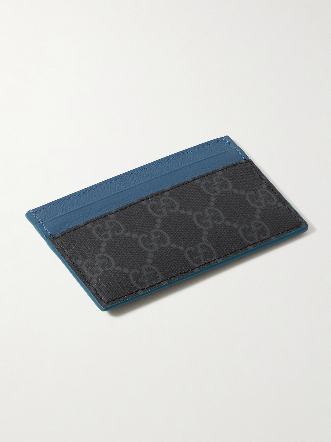 GG Supreme Monogrammed Coated-Canvas and Full-Grain Leather Cardholder — 2