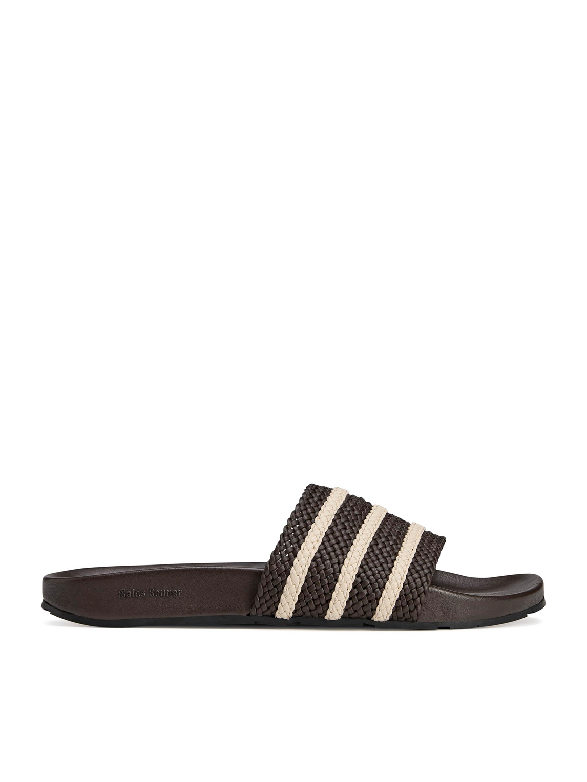 Adidas Originals Wales Bonner Adilette Striped Woven Leather Slides