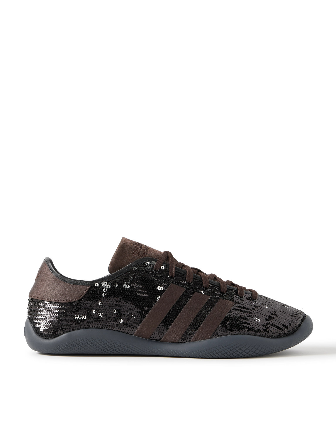 Wales Bonner Karintha Lo Satin-Trimmed Sequinned Mesh Sneakers