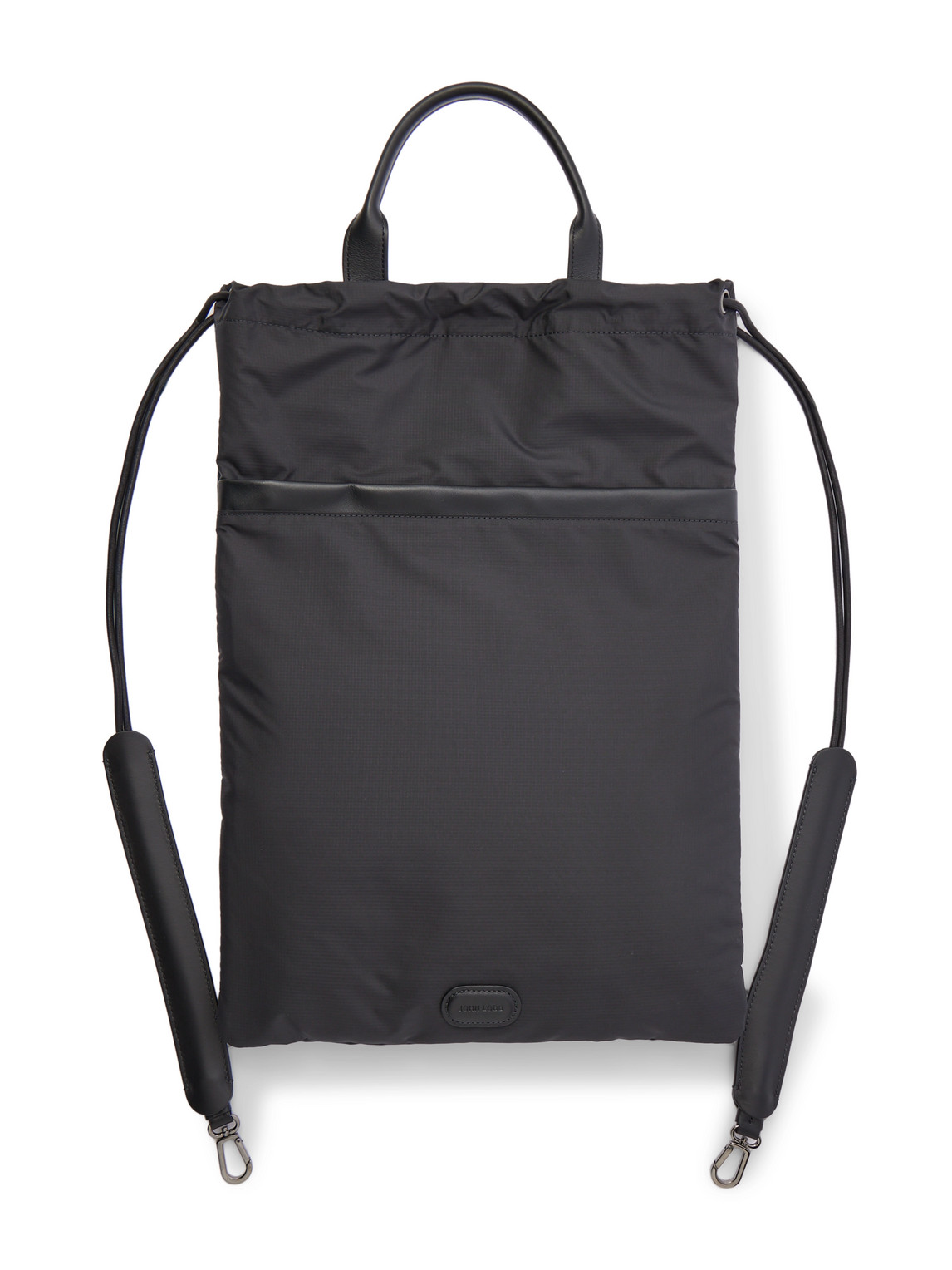 John Lobb Leather-trimmed Shell Shoe Bag In Black
