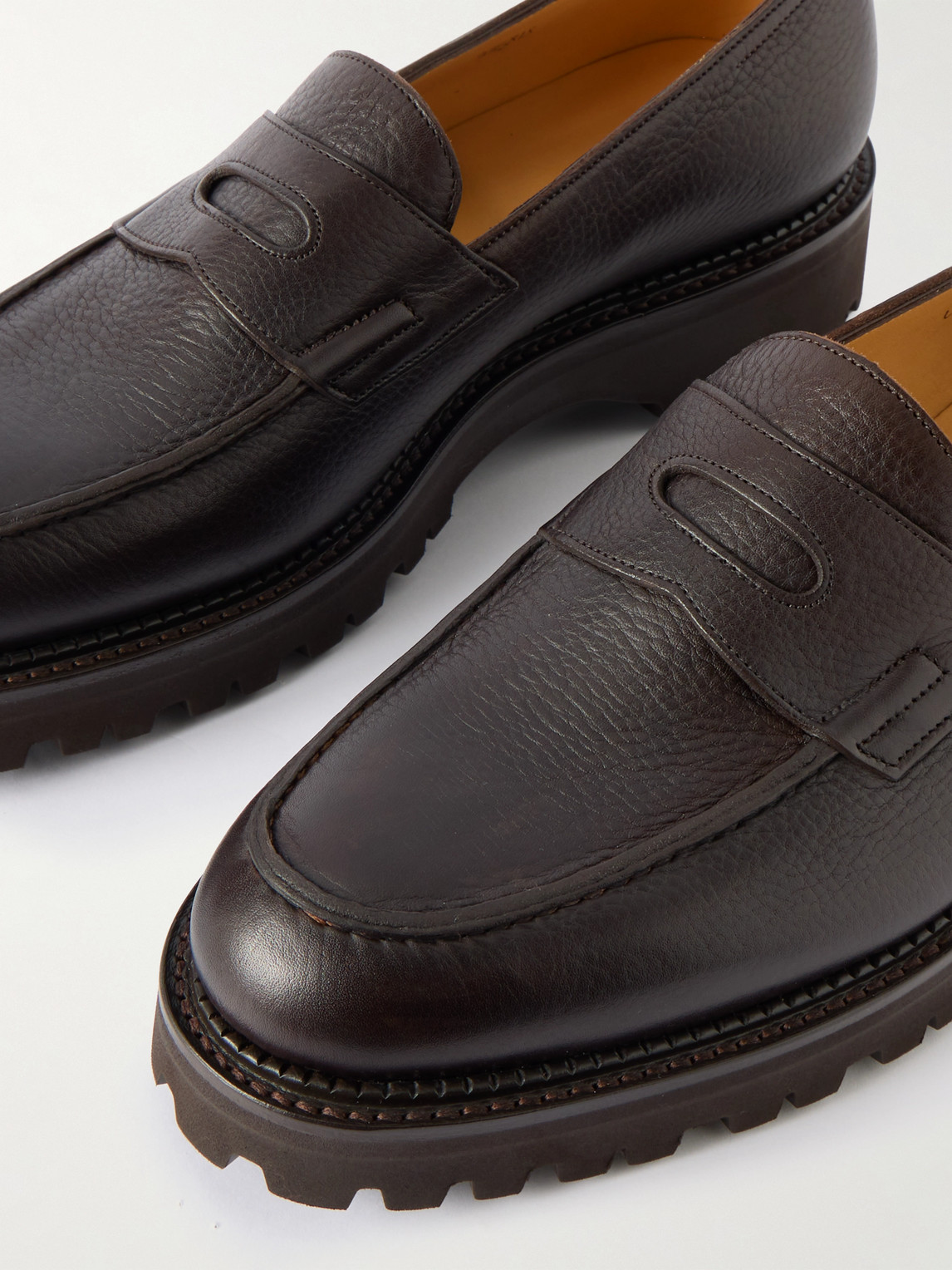 John Lobb Lopez New Standard Full-grain Leather Penny Loafers In Brown