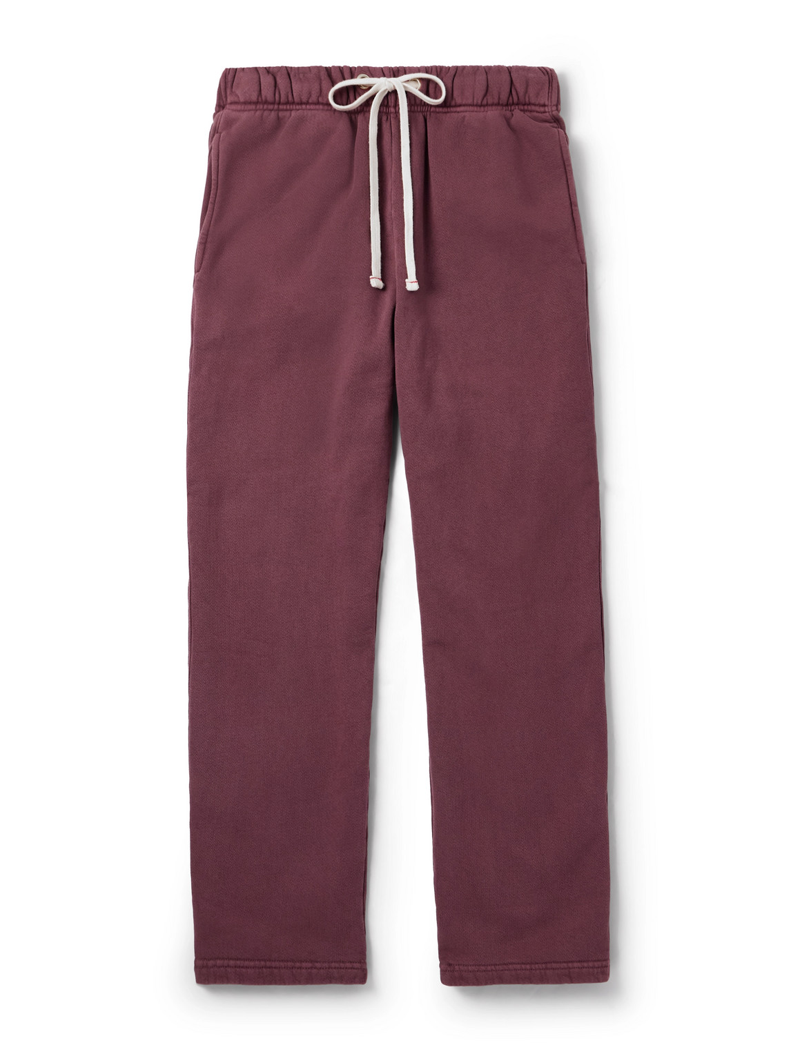 Les Tien Straight-leg Garment-dyed Cotton-jersey Sweatpants In Purple