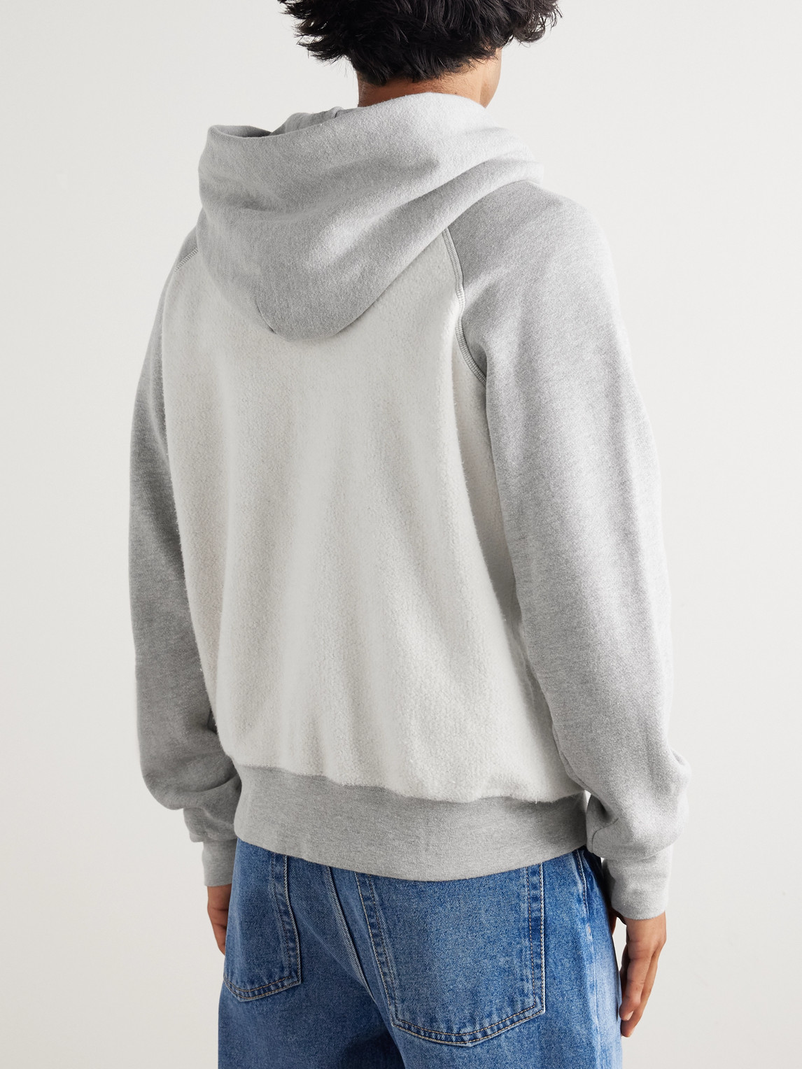 Les Tien Fleece And Cotton-jersey Hoodie In Gray