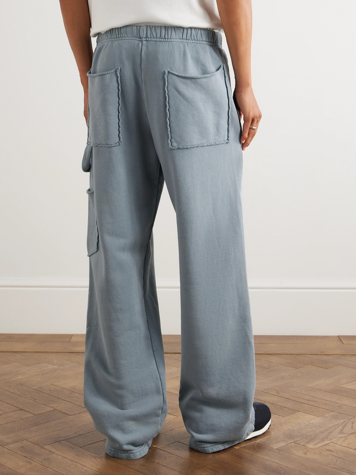 Les Tien Wide-leg Garment-dyed Cotton-jersey Sweatpants In Gray