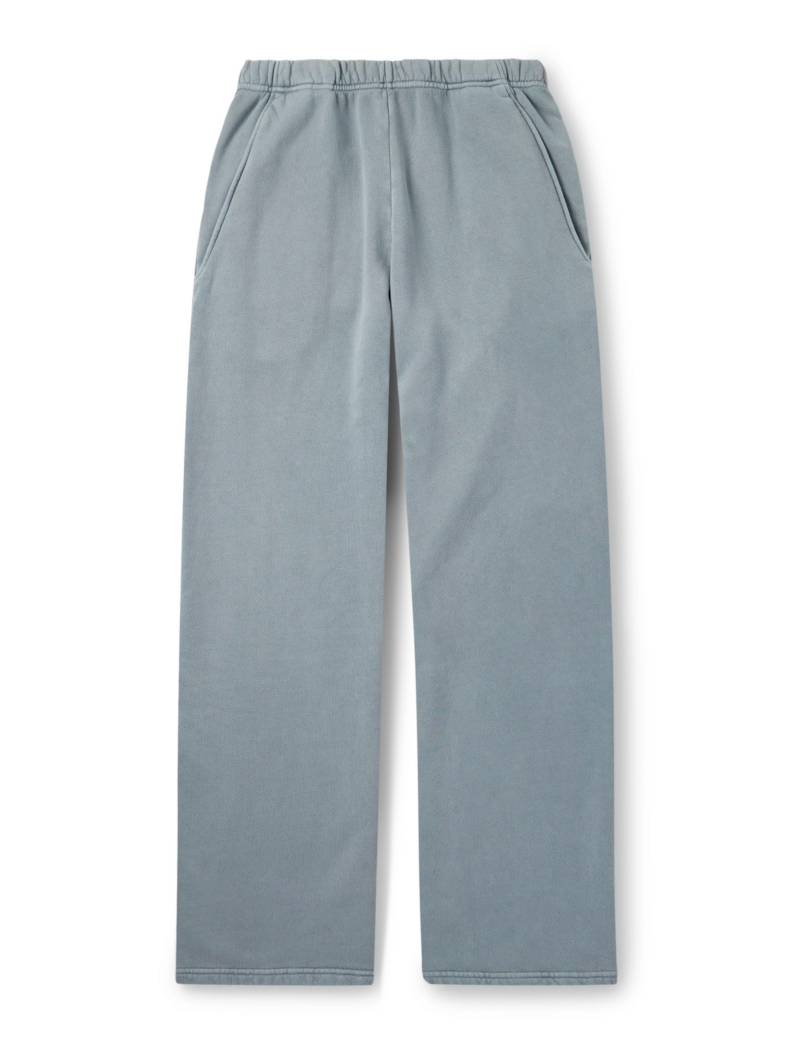 Les Tien Wide-leg Garment-dyed Cotton-jersey Sweatpants In Gray